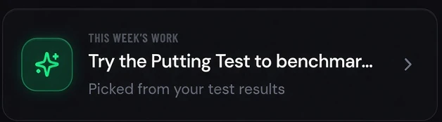 This week's work: try the Putting Test to benchmark