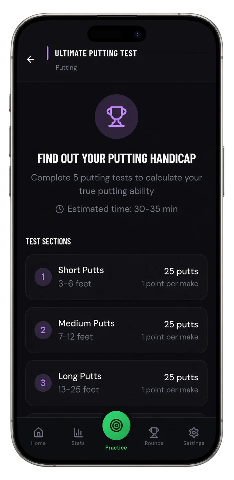 A putting challenge played under pressure