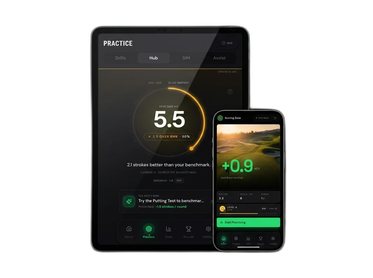 Scoring Zone app shown on iPad and iPhone