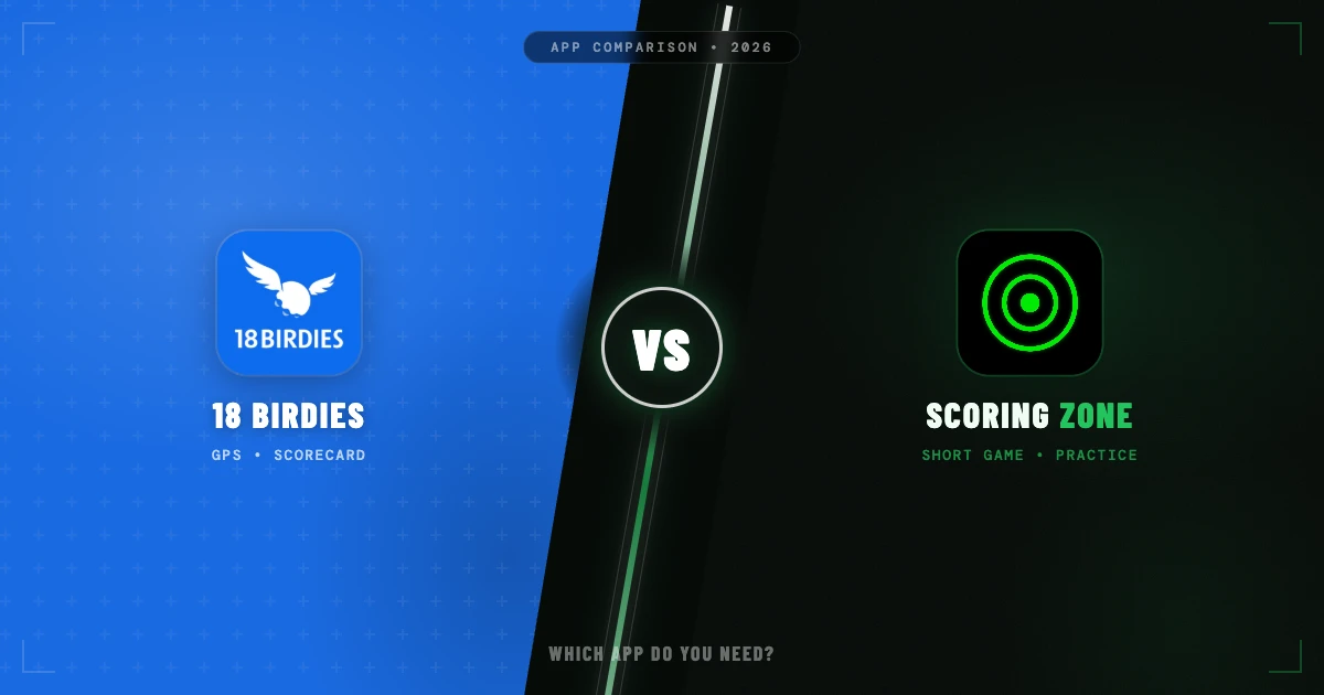 Branded comparison thumbnail showing 18 Birdies vs Scoring Zone with VS divider