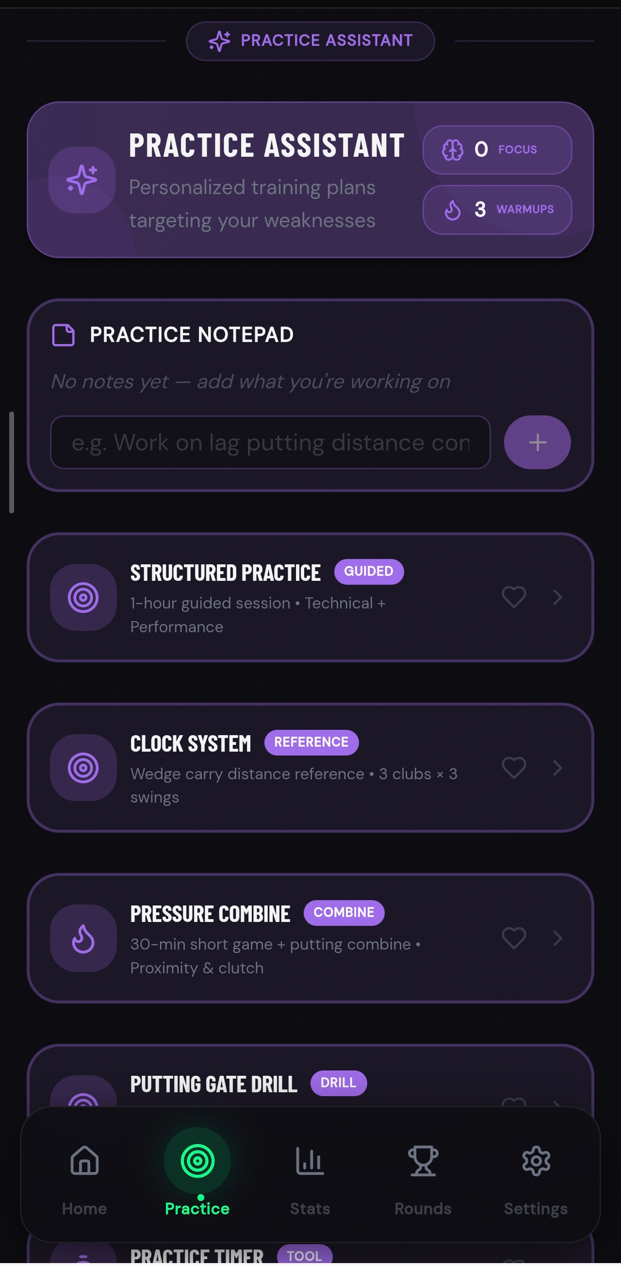 Scoring Zone practice assistant