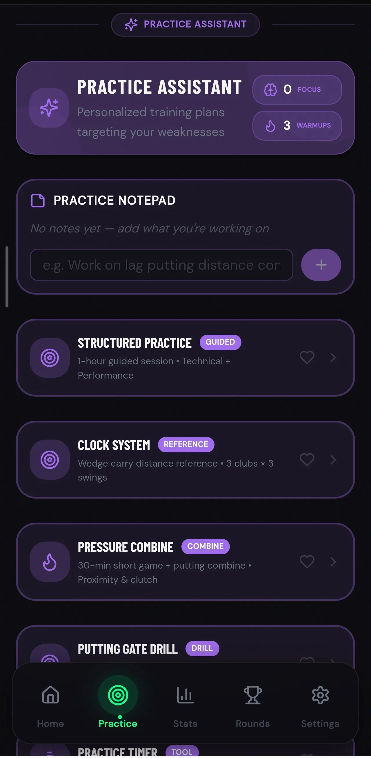 Scoring Zone practice assistant