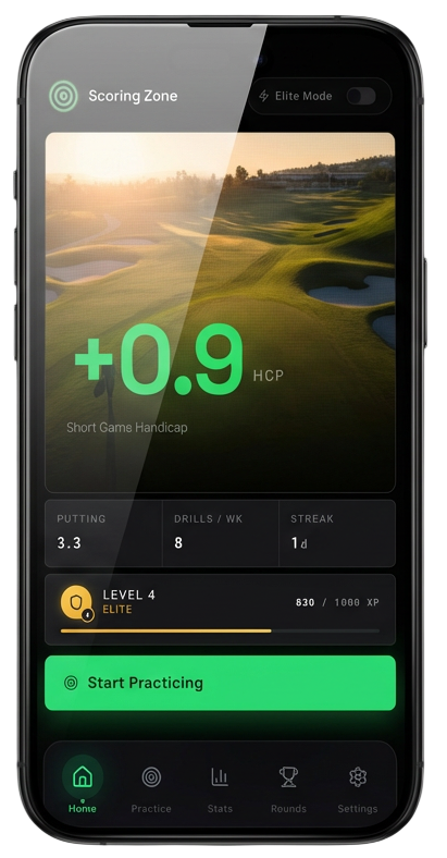 Scoring Zone app home screen