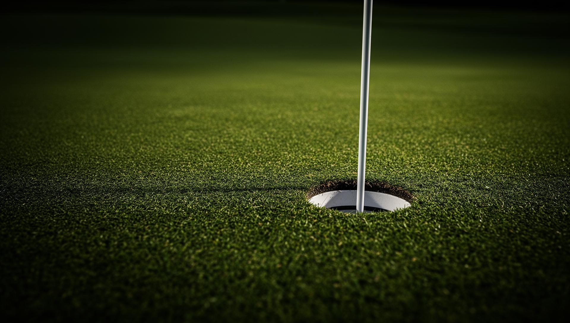 Golf green at sunrise